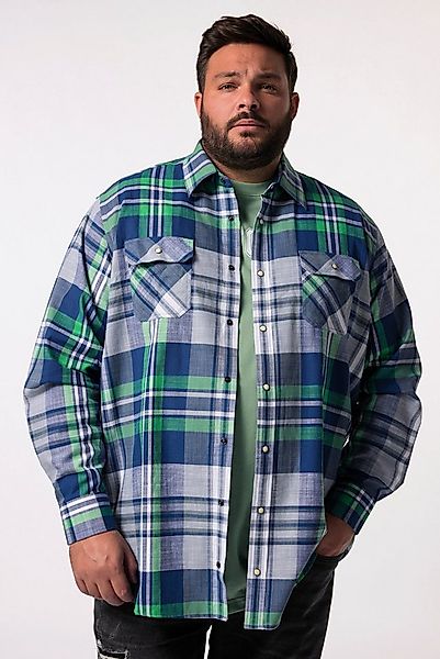 Men Plus Businesshemd Men+ Karohemd Langarm Kentkragen Vintage Look günstig online kaufen