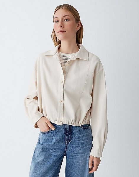 OPUS Langarmbluse Overshirt aus BCI Cotton Mix Weite Passform, Tunnelzug im günstig online kaufen