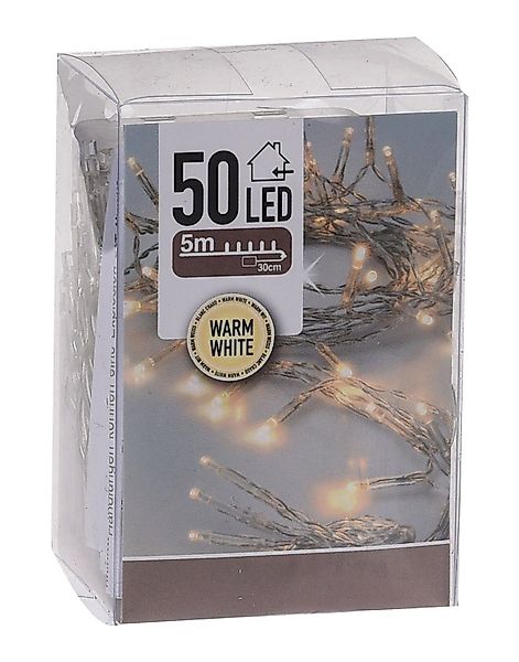 Spetebo LED-Lichterkette Lichterkette mit 50 LED in warm weiß - 750 cm, Wei günstig online kaufen
