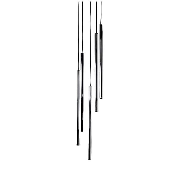 Hängeleuchte Sopel Lux, 5-flammig, rund, schwarz/silber, G9 günstig online kaufen