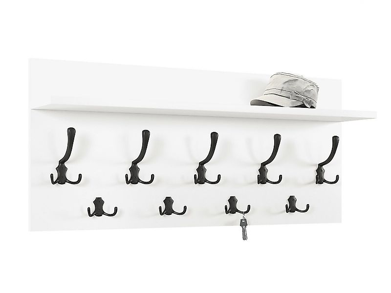 designimpex Garderobenpaneel Design Garderobe 90 x 40 cm Weiß matt - Schwar günstig online kaufen