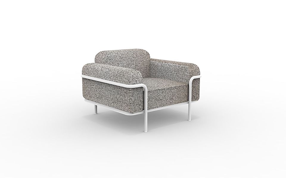 Hug bequemer Outdoorsessel - Lounge-Möbel Weiß-Braun, Matt Weiß günstig online kaufen