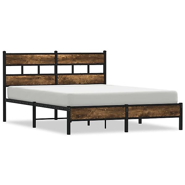 vidaXL Bettgestell ohne Matratze mit Kopfteil Räuchereiche 150x200 cm 40172 günstig online kaufen