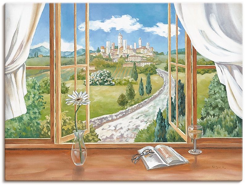 Artland Wandbild »Fenster zur Toskana«, Fensterblick, (1 St.), als Alubild, günstig online kaufen