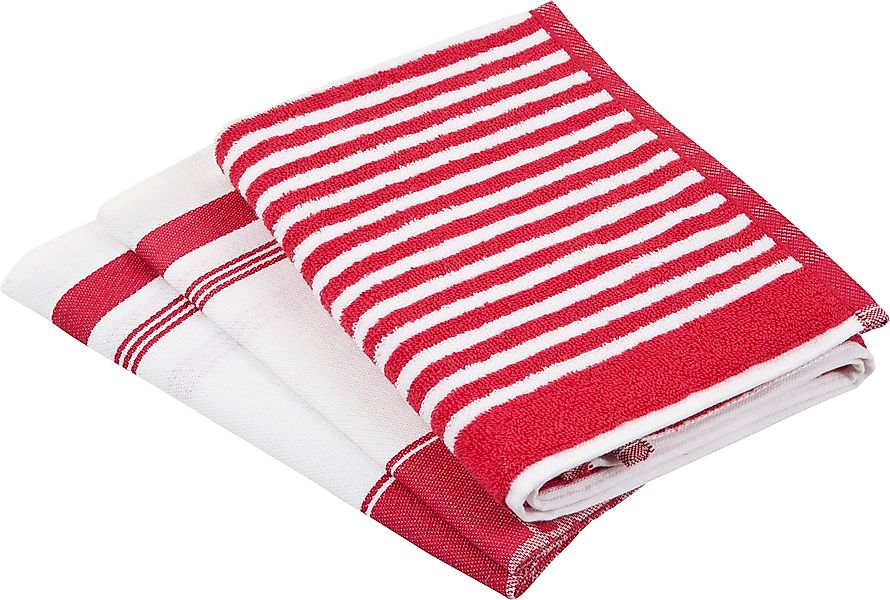 ROSS Geschirrtuch »Exclusiv«, (Set, 3 tlg.), 1x Küchen-Frottiertuch (Streif günstig online kaufen