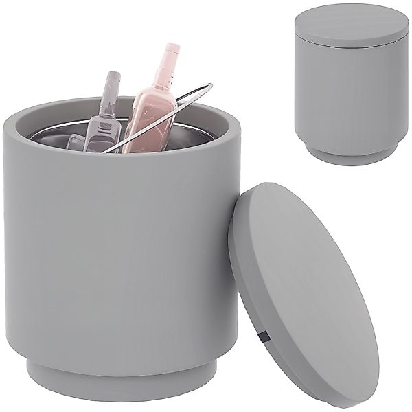 HOMCOM Beistelltisch Beton Edelstahl 37,5L x 37,5B x 43,5H cm Hellgrau günstig online kaufen