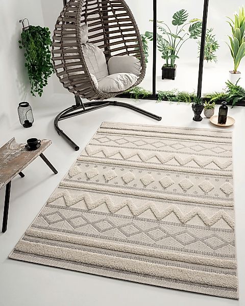 merinos Teppich "Kayra 54064" rechteckig 20 mm Höhe Hoch Tief Struktur, Boh günstig online kaufen