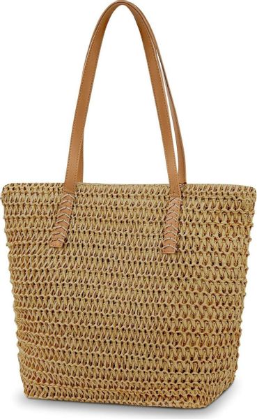 LuxusKollektion Strandtasche Strohtasche Strandtasche Damen Stroh günstig online kaufen