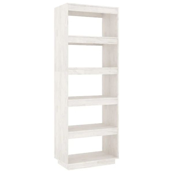 vidaXL Bücherregal/Raumteiler Weiß 60x35x167 cm Massivholz Kiefer 810875 günstig online kaufen