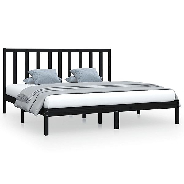 vidaXL Massivholzbett Schwarz Kiefer 200x200 cm1084065 günstig online kaufen