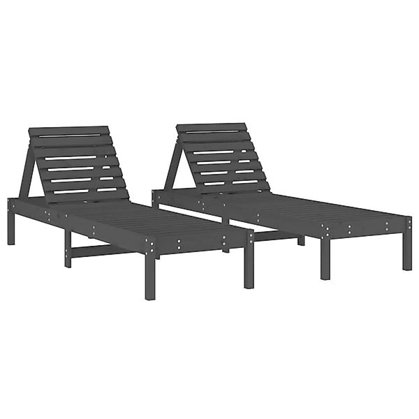 vidaXL Gartenliege Sonnenliegen 2 Stk. Grau günstig online kaufen
