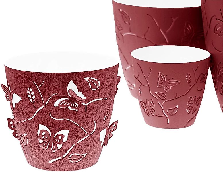 Lashuma Blumentopf Rot (Set, 4 St), günstig online kaufen