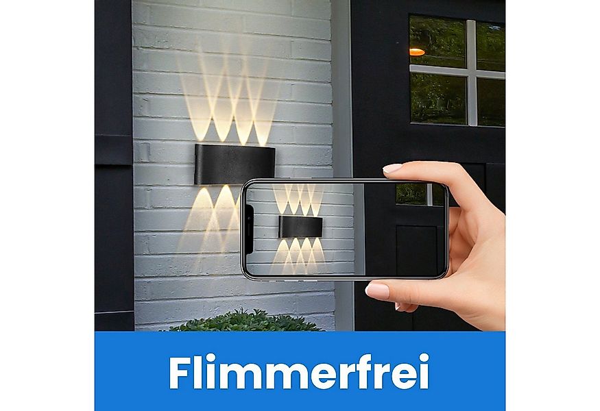 ZMH LED Wandleuchte Außenwandleuchte Schwarz Up Down 7W Wandstrahler Wand T günstig online kaufen