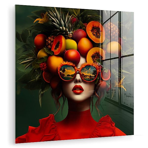 MuchoWow Acrylglasbild Frau - Früchte - günstig online kaufen