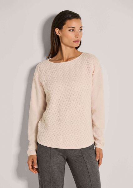 MADELEINE Strickpullover Eleganter Jacquard-Pullover mit Zick-Zack-Muster günstig online kaufen