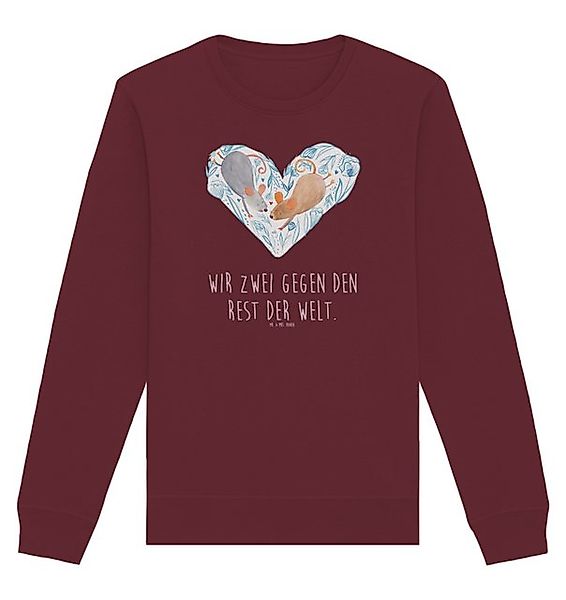 Mr. & Mrs. Panda Longpullover Mäuse Herz Größe M - Burgundy - Geschenk, Pul günstig online kaufen