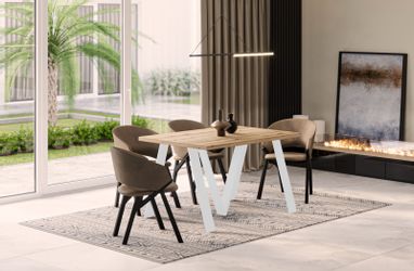 Endo-Moebel Esstisch Lungo White XXL 130-405 günstig online kaufen