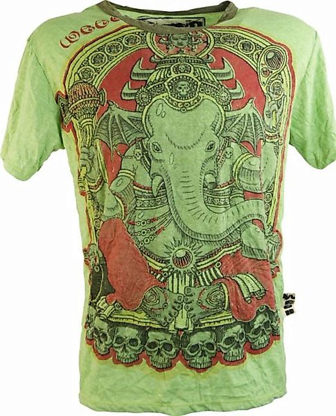 Guru-Shop T-Shirt Weed T-Shirt - Ganesh grün Goa Style, Festival, alternati günstig online kaufen
