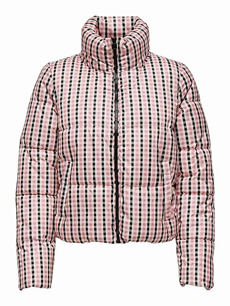 ONLY Karierte Wattierte Jacke Damen Pink günstig online kaufen