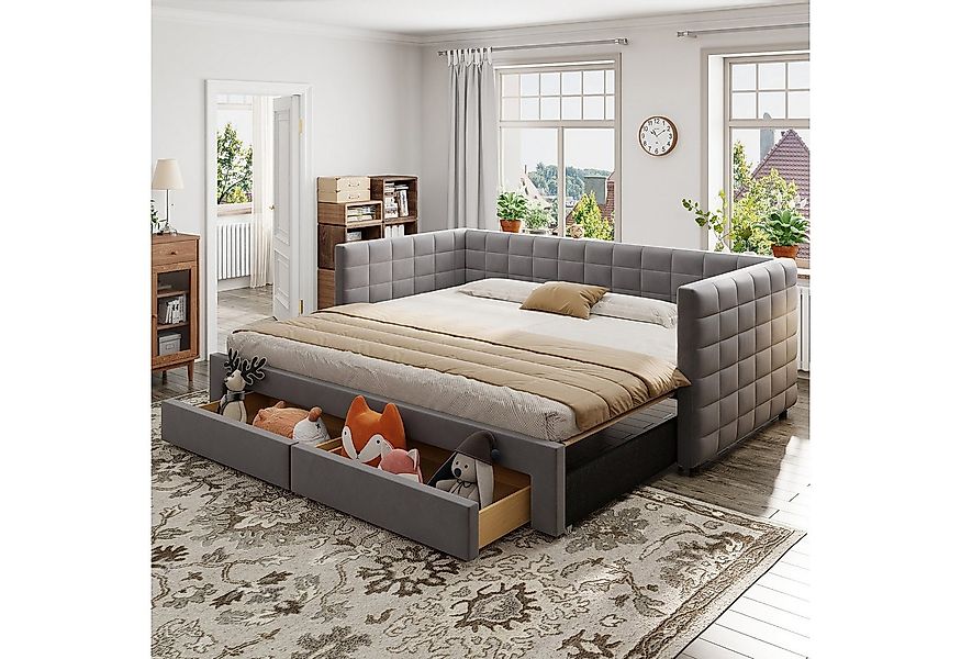 Merax Daybett (Jugendbett Kinderbett aus Baumwoll-Leinenstoff, 1 tlg), Tage günstig online kaufen