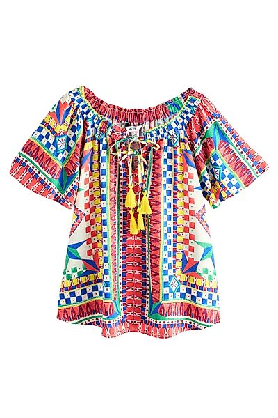 Next Blusenshirt Kurzärmliges Bardot-Oberteil mit Neckholder günstig online kaufen