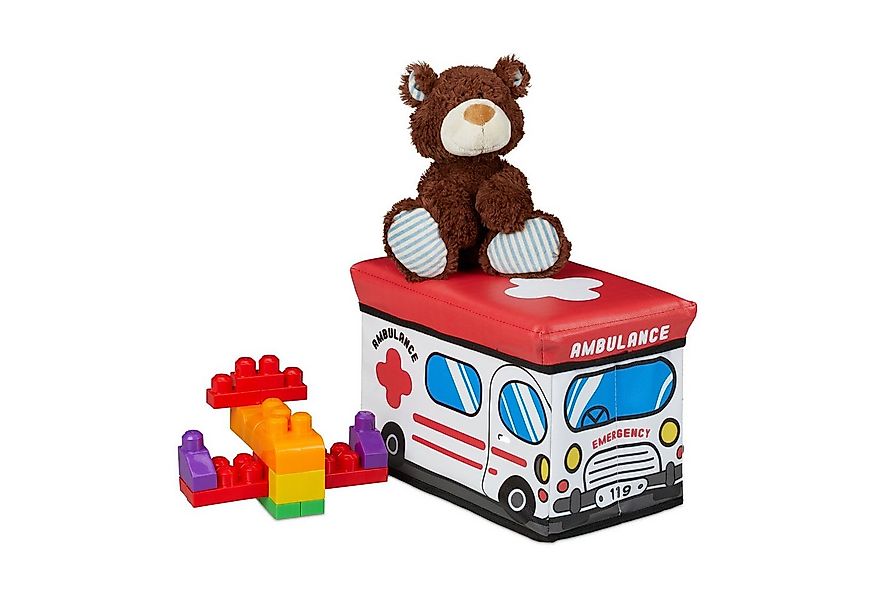 relaxdays Spielzeugtruhe Spielzeugkiste faltbar mit Deckel, E günstig online kaufen