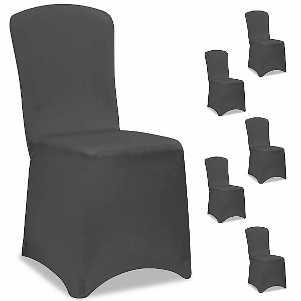Stuhlhusse 6er-Set Anthrazit OEKO-TEX® günstig online kaufen