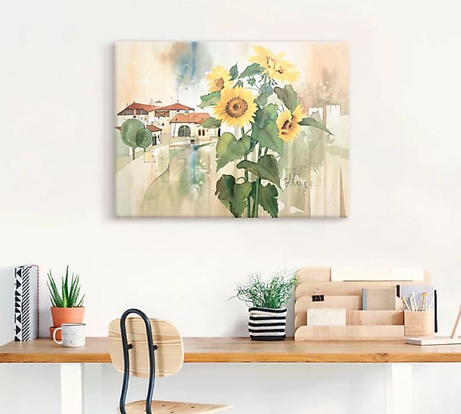 Artland Leinwandbild "Gruss der Sonnenblume", Blumen, (1 St.), auf Keilrahm günstig online kaufen