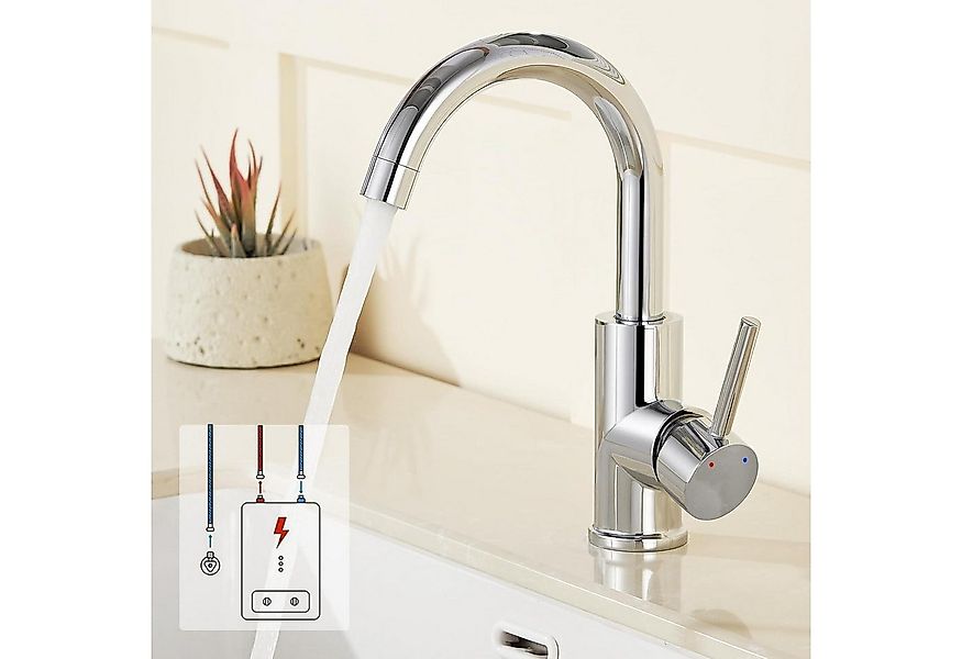 LuxusKollektion Spültischarmatur Küchenarmatur drehbar 3 Anschlüsse Boiler günstig online kaufen