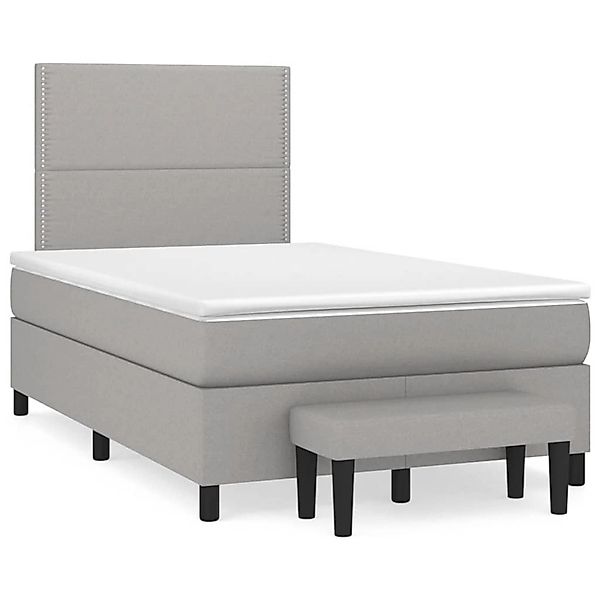 vidaXL Boxspringbett mit Matratze Hellgrau 120x200 cm Stoff1394678 günstig online kaufen