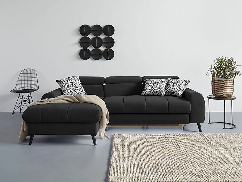 COTTA Ecksofa "Mia L-Form mit 3 Zierkissen", wahlweise mit Bettfunktion, Be günstig online kaufen