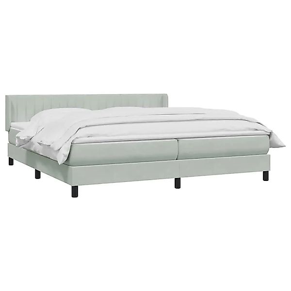 vidaXL Boxspringbett mit Matratze Hellgrau 180x220 cm Samt 3318333 günstig online kaufen