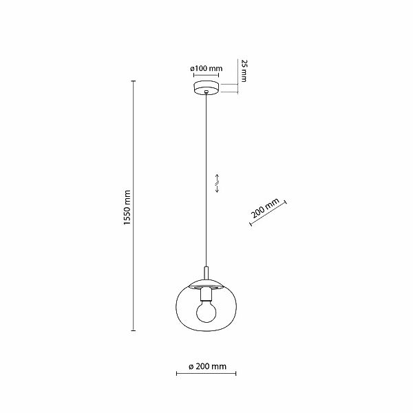 Hängeleuchte Vibe, Glas braun-transparent, Ø 20 cm günstig online kaufen