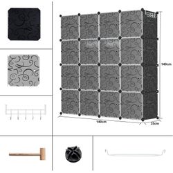 Clanmacy Kleiderschrank DIY 12/16 Würfel Steckregal günstig online kaufen