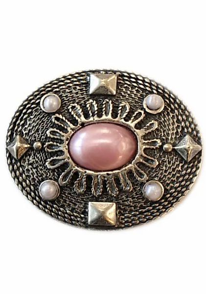 Rettungsring Gürtel Gürtelschnalle Wechselschnalle "Oval Mit Rosa Stein" günstig online kaufen