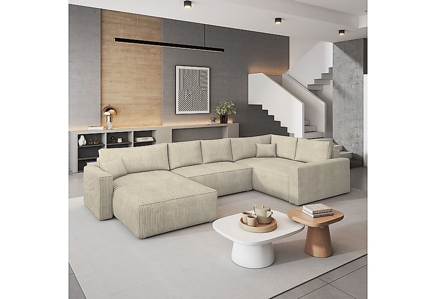 Masseno Ecksofa VELAMI mit Schlaffunktion U-Form, Sofa mit Bettkasten günstig online kaufen