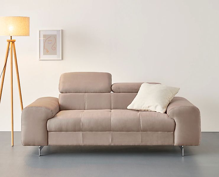 COTTA 2-Sitzer "Chef", Big-Sofa mit Kopfteilverstellung, edle Metallkufen günstig online kaufen