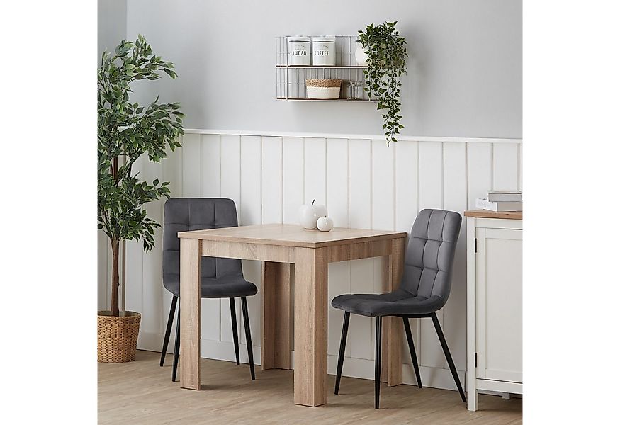Homestyle4u Essgruppe Esstisch 80x80 mit 2 Stühle Grau Küchentisch klein Si günstig online kaufen