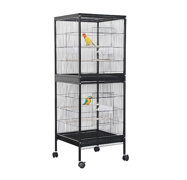 GarveeMore Vogelkäfig Vogelkäfig mit Holzbarchen Metall Parakeetkäfig mit A günstig online kaufen