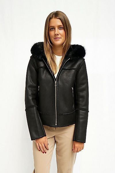 FUNK since 1776 Lederimitatjacke Kurzjacke aus Lederimitat mit Kapuze und K günstig online kaufen