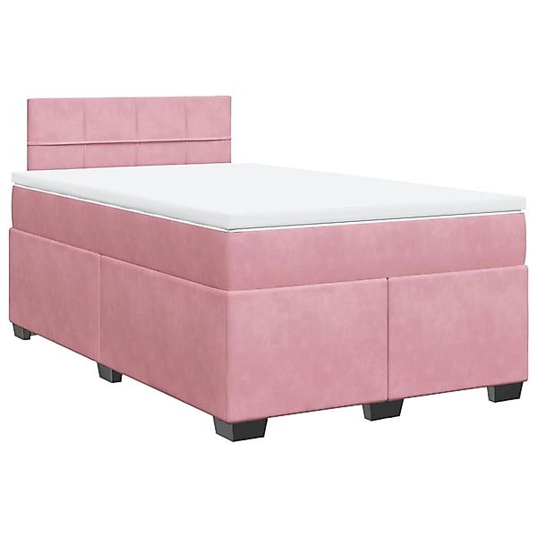 vidaXL Boxspringbett mit Matratze Rosa 120x200 cm Samt2106960 günstig online kaufen