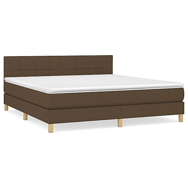 vidaXL Boxspringbett mit Matratze Dunkelbraun 180x200 cm Stoff 3140636 günstig online kaufen