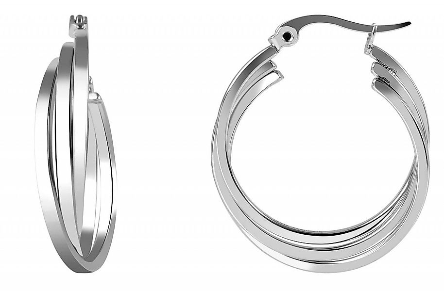 Adelia´s Paar Creolen Damen Creolen aus poliertem Edelstahl Ø 25 mm günstig online kaufen