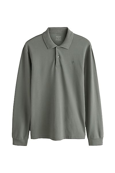 Next Langarm-Poloshirt Regular Fit Lärmeliges Pikee-Poloshirt günstig online kaufen