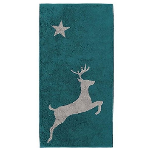 Cawö Home Handtuch Christmas Edition 929 Hirsch Smaragd Handtuch, Baumwolle günstig online kaufen