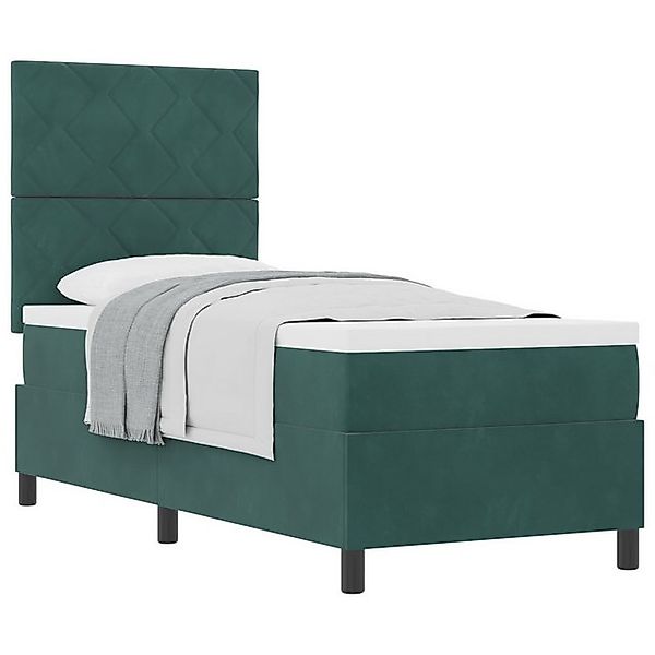vidaXL Bett Boxspringbett mit Matratze Dunkelgrün 80x200 cm Samt (1-tlg) günstig online kaufen