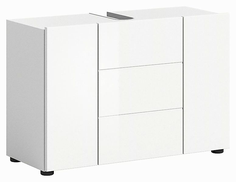 xonox.home Waschbeckenunterschrank Vira Weiß Hochglanz Melamin günstig online kaufen