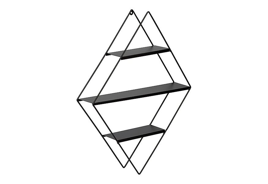 en.casa Wandregal, »Polvijärvi« mit 3 Ablagen 50x9x66 cm Rautenförmig Schwa günstig online kaufen