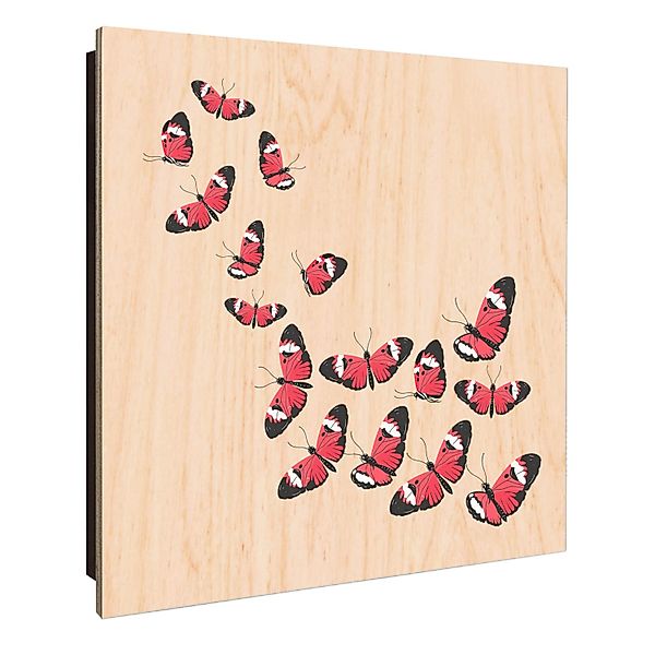 Banjado Schlüsselkasten Holz 30x30cm Schwarz Scharnier Rechts 50 Haken Desi günstig online kaufen