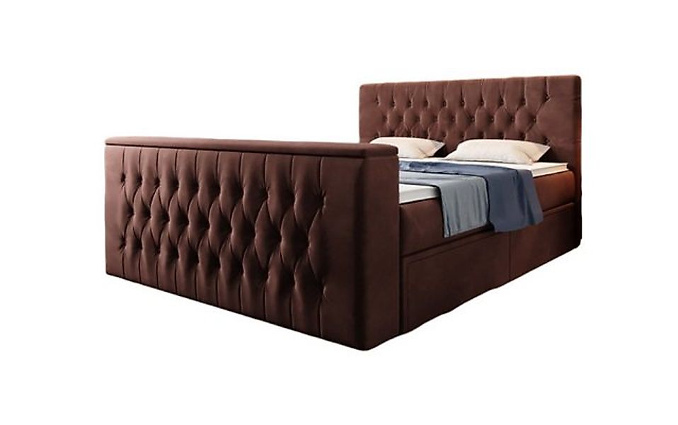 Luxusbetten24 Boxspringbett Vulnero, mit TV Lift und Stauraum (2 Schubladen günstig online kaufen